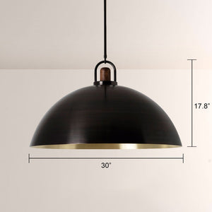 Arcane Walnut Dual Tone Metal Dome Pendant