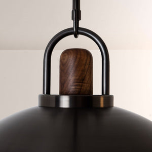 Arcane Walnut Dual Tone Metal Dome Pendant