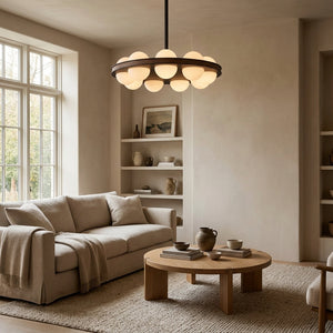 Arris Walnut Matte Orb Canopy Chandelier