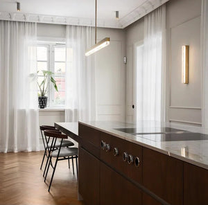 Artes Pendant Light - Alabaster, Bronze & Satin Brass