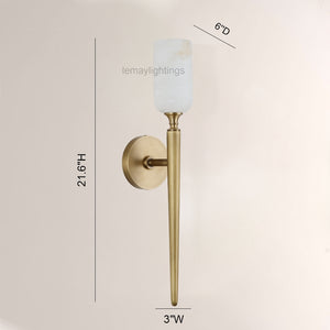 Axis Alabaster 1 Light Wall Sconce 21.6H