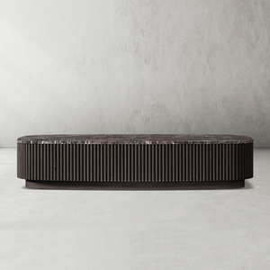 Mulholland Oak Wood & Stone Coffee Table