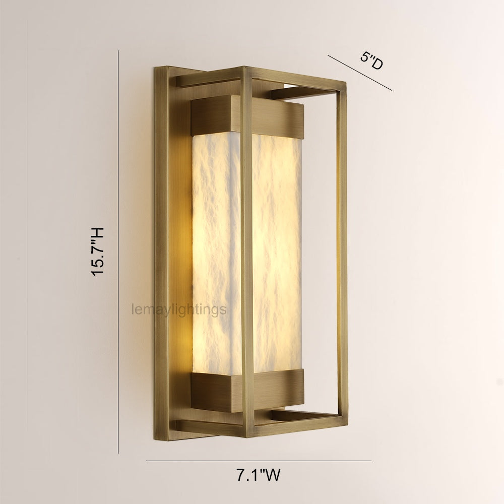Bravura Alabaster Wall Sconce 15.7H
