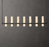 Ramelle Linear Milk Glass Chandelier 59"
