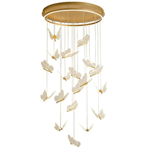 Butterfly Chandelierv Modern Metal Disk Acrylic Ceiling Light