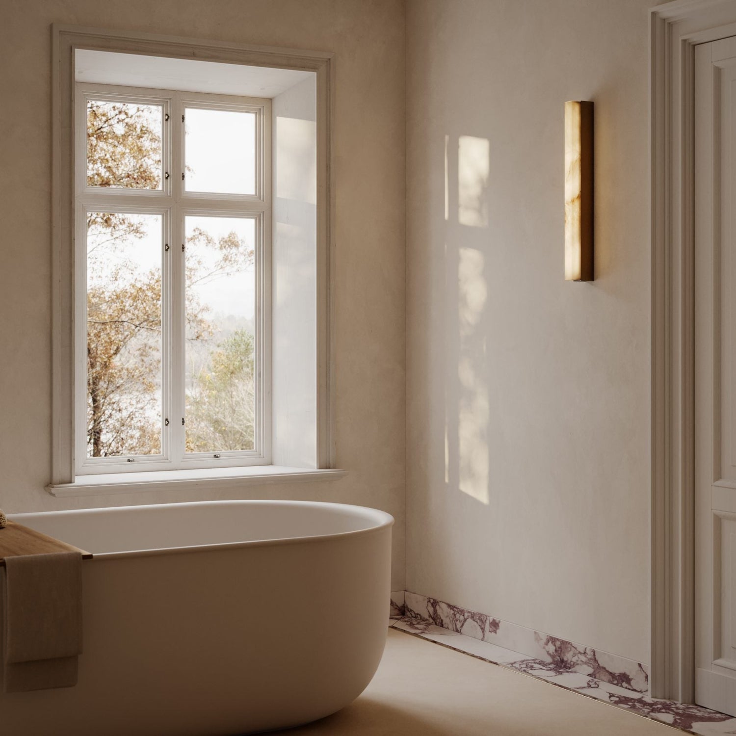 Artes Ceiling Mounted Alabaster Bathroom Light