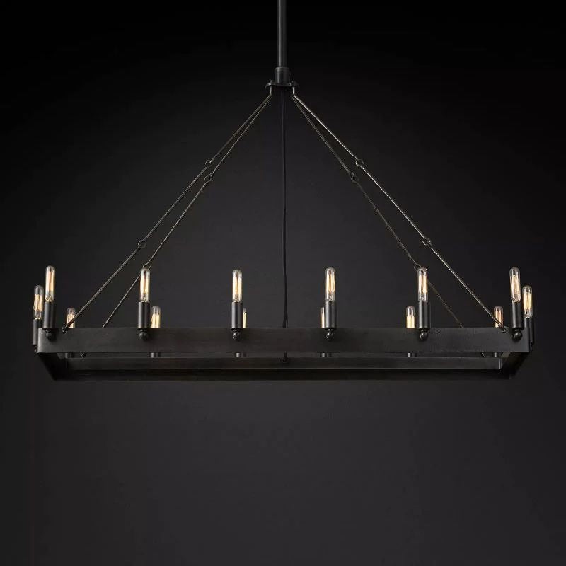 Camia Filament Rectangle Chandelier<41"-52">