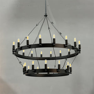 Camia 2-Tier Filament Round Chandelier<38"-73">