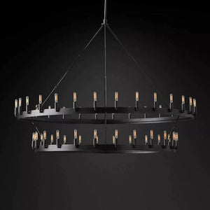 Camia 2-Tier Filament Round Chandelier<38"-73">