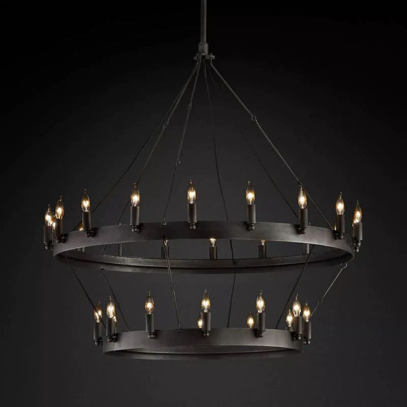 Camia 2-Tier Candelabra Round Chandelier<38"-73">