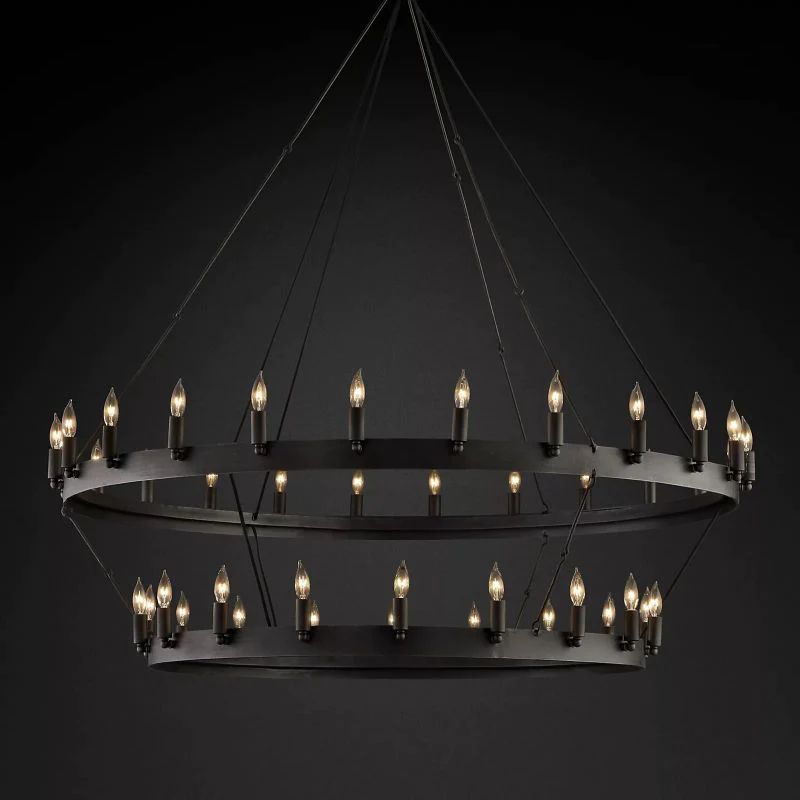 Camia 2-Tier Candelabra Round Chandelier<38"-73">
