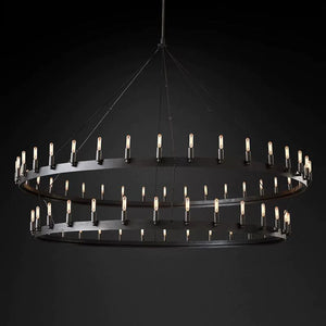 Camia 2-Tier Filament Round Chandelier<38"-73">