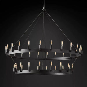 Camia 2-Tier Filament Round Chandelier<38"-73">