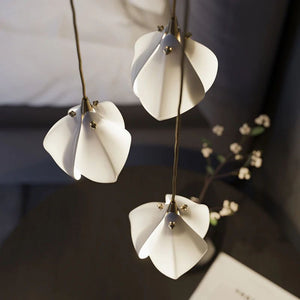 Ceramic Magnolia Flower Pendant Light