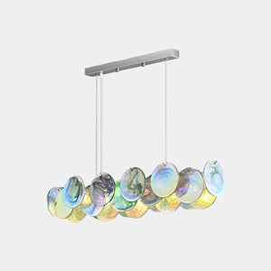 Murano Glass Disc Chandelier, Pink / Green