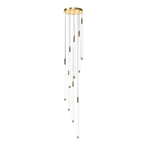 Contemporary Staircase Chandelier Spiral Tube Ceiling Light