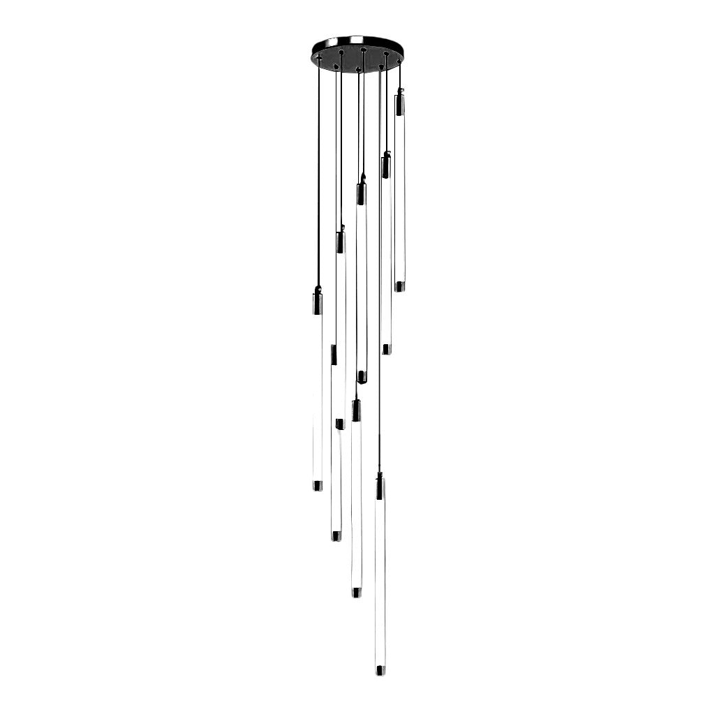 Contemporary Staircase Chandelier Spiral Tube Ceiling Light