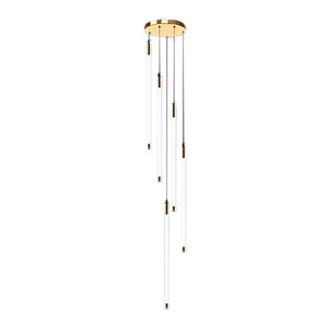 Contemporary Staircase Chandelier Spiral Tube Ceiling Light