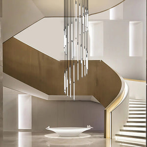 Contemporary Staircase Chandelier Spiral Tube Ceiling Light