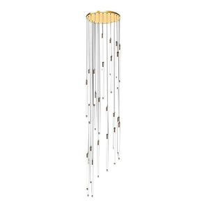 Contemporary Staircase Chandelier Spiral Tube Ceiling Light
