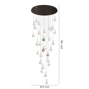 Crystal Chandelier for Staircase Luxury LED Ceiling Light