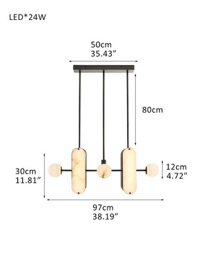 8-Light LED Alabaster Linear Pendant