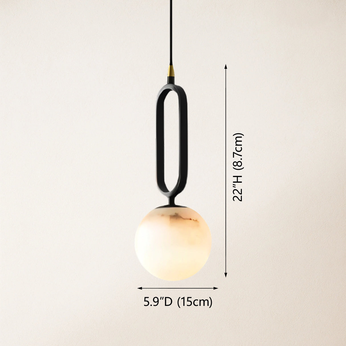Dadaly Alabaster Small Art Ball Pendant 5.9''D