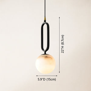 Dadaly Alabaster Small Art Ball Pendant 5.9''D