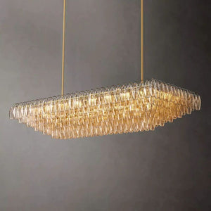 Dezeen Tiered Rectangle Chandelier 74"