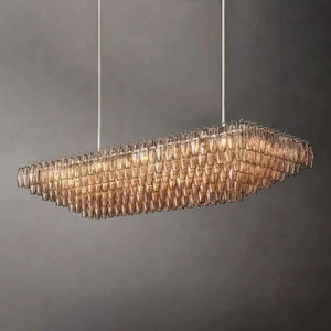 Dezeen Tiered Rectangle Chandelier 74"