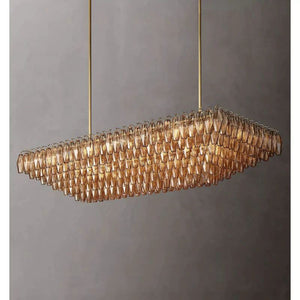 Dezeen Tiered Rectangle Chandelier 74"