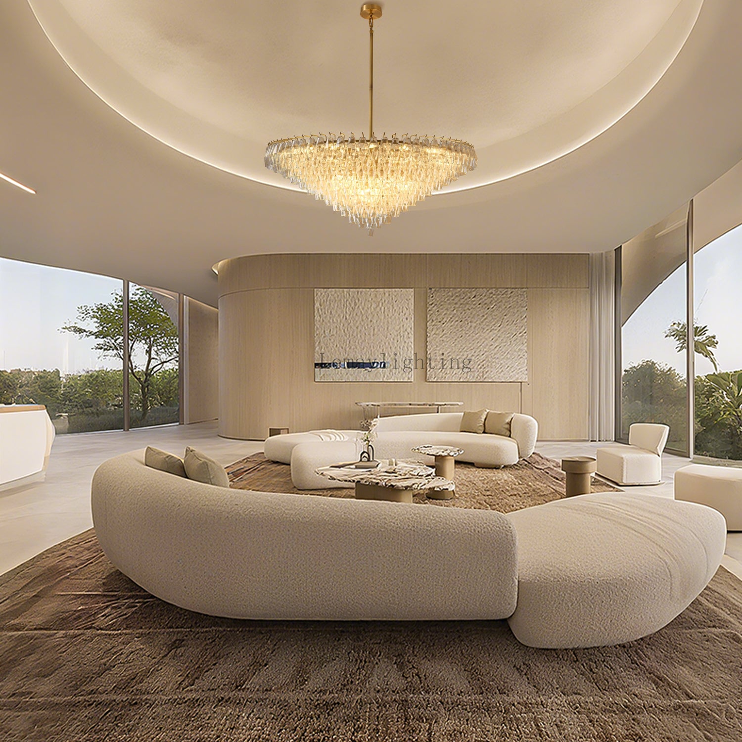 Dezeen Tiered Round Chandelier 61"