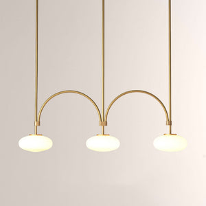 Ellara Curved-Arm Opal Glass Chandelier