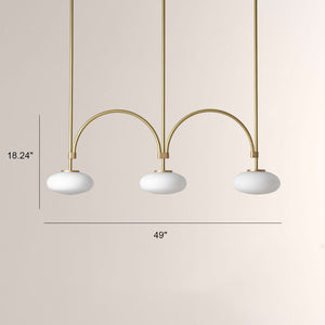 Ellara Curved-Arm Opal Glass Chandelier