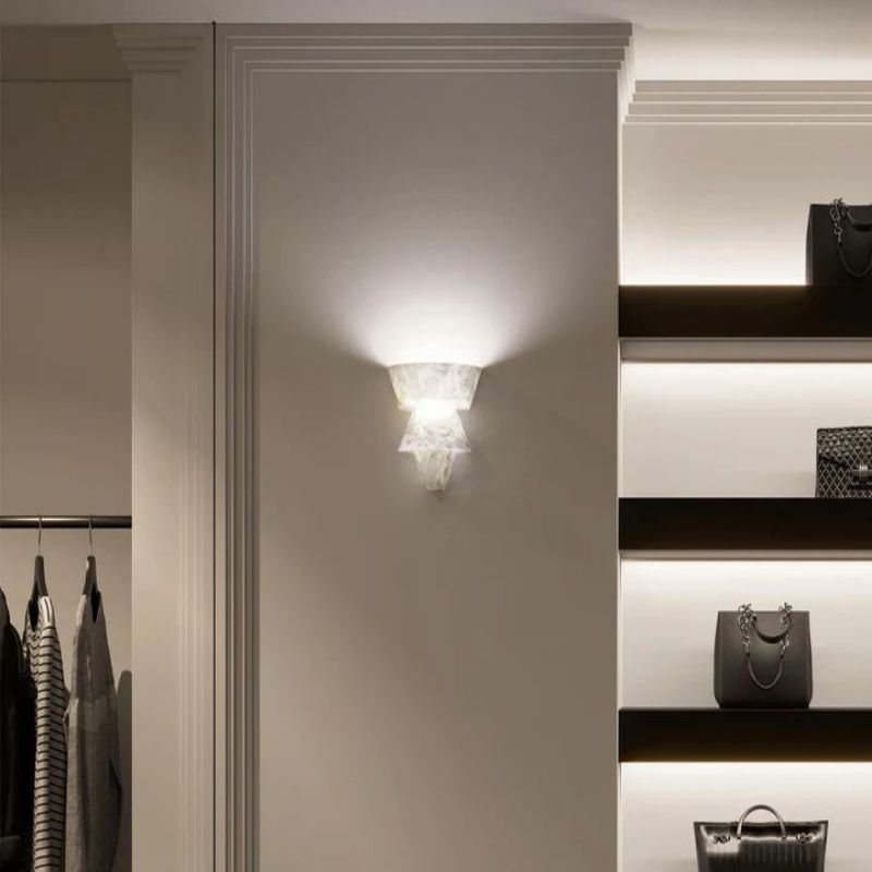 Alabaster Torch Wall Sconce 9"