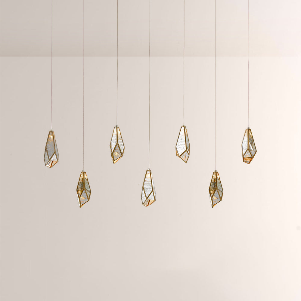 Glara Mirror Linear Multi-Drop Pendant