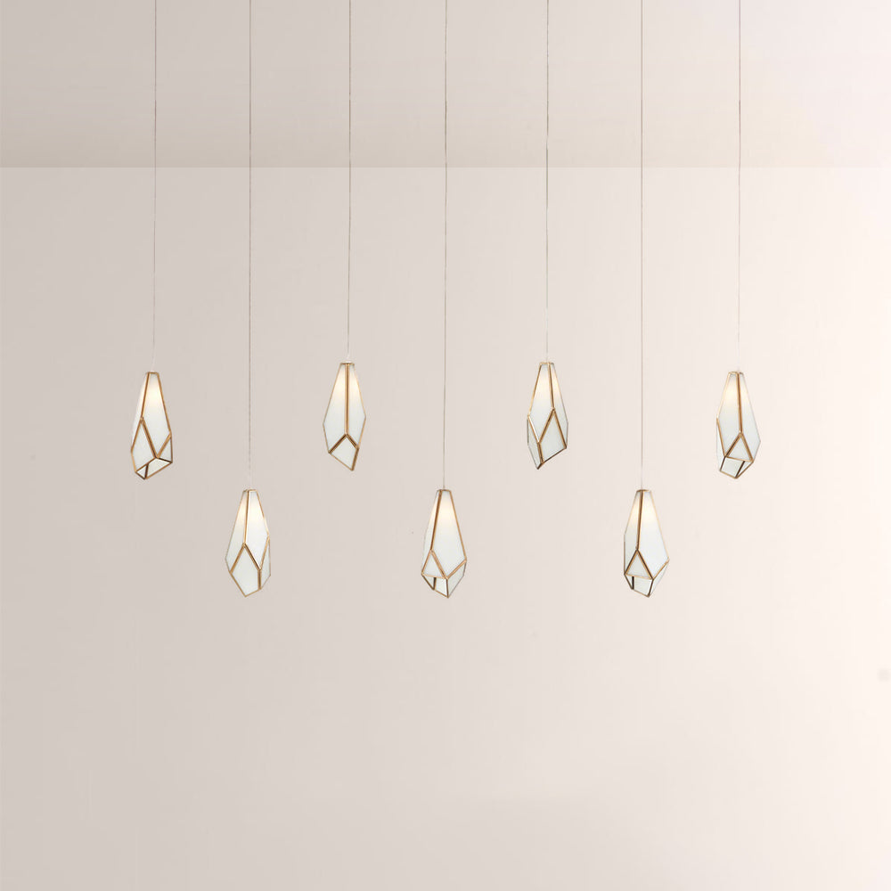 Glara White Linear Multi-Drop Pendant