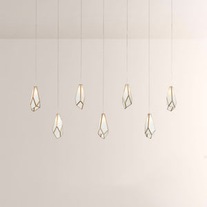 Glara White Linear Multi-Drop Pendant