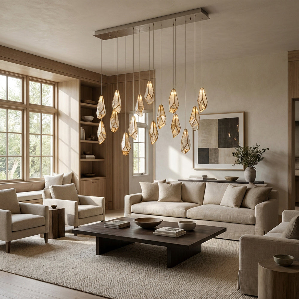 Glara Mirror Linear Multi-Drop Pendant