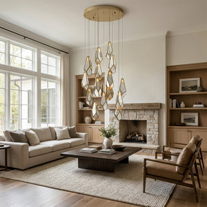 Glara Mirror Round Multi-Drop Pendant