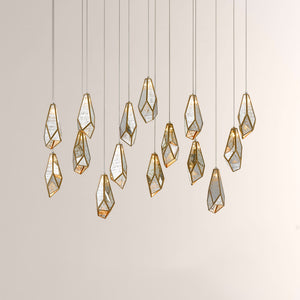 Glara Mirror Linear Multi-Drop Pendant