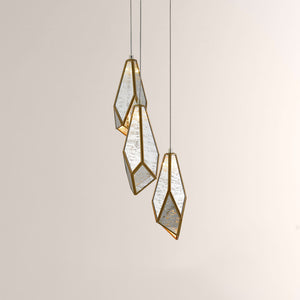 Glara Mirror Round Multi-Drop Pendant