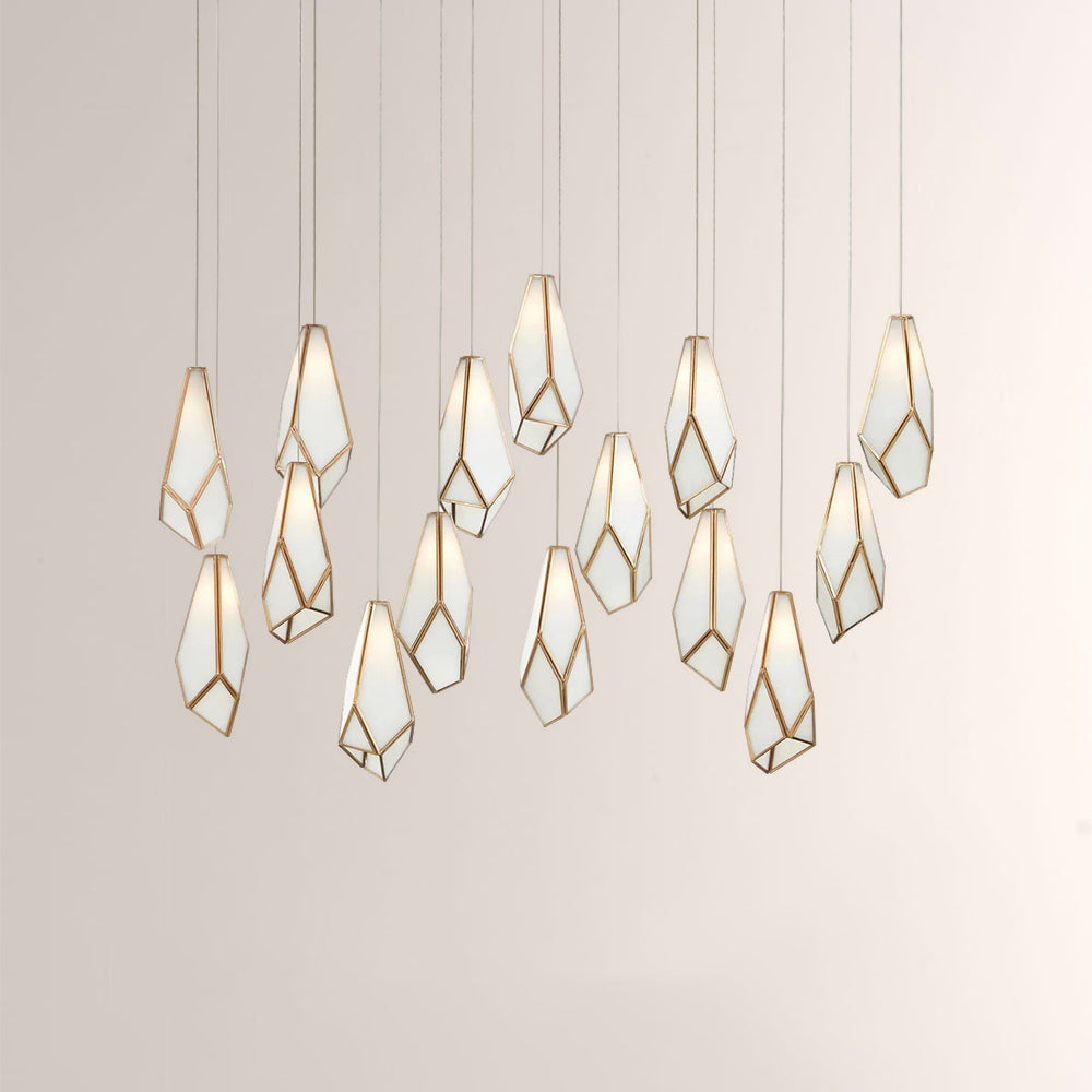 Glara White Linear Multi-Drop Pendant