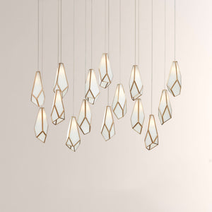Glara White Linear Multi-Drop Pendant