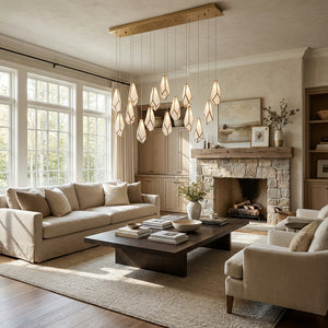 Glara White Linear Multi-Drop Pendant