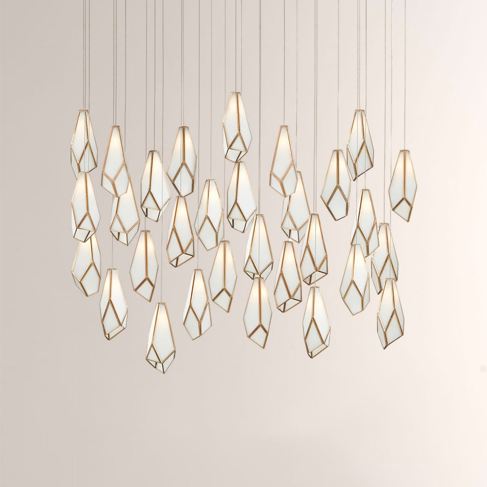 Glara White Linear Multi-Drop Pendant