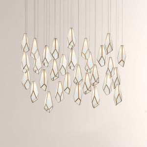Glara White Linear Multi-Drop Pendant