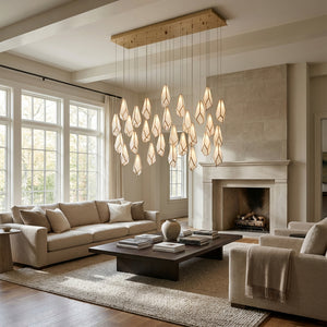 Glara White Linear Multi-Drop Pendant