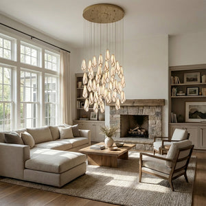 Glara White Round Multi-Drop Pendant