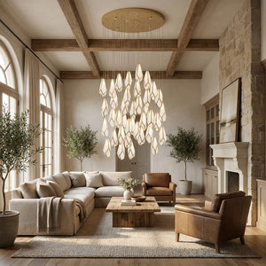 Glara White Round Multi-Drop Pendant